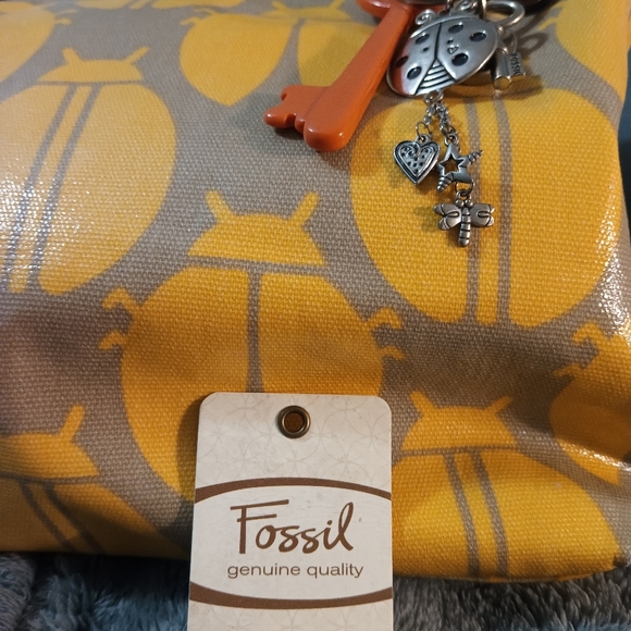 Fossil Yellow and Brown Ladybug Tote Bag - Picture 4 of 10